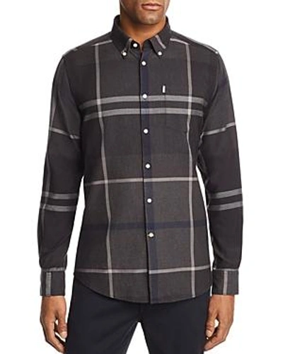 Shop Barbour Dunoon Plaid Tailored Fit Button-down Shirt In Graphite