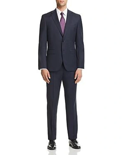 Shop Hugo Boss Boss Micro-houndstooth Johnstons/lenon Regular Fit Wool Suit - 100% Exclusive In Navy