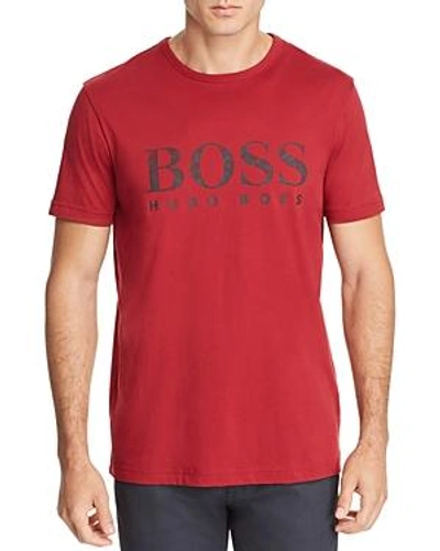 Shop Hugo Boss Geometric Logo Graphic Tee In Dark Red