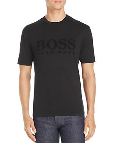 Shop Hugo Boss Boss Teescape Terry-logo Graphic Tee In Black