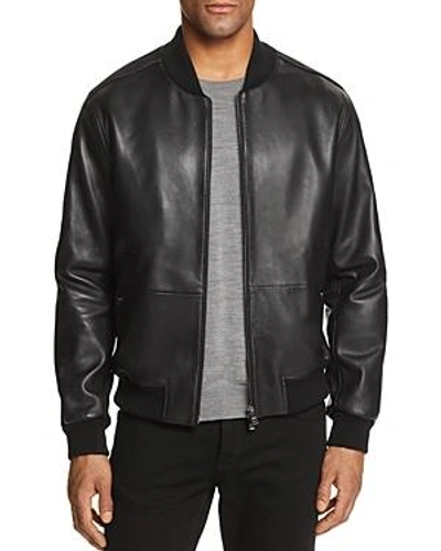 Shop Hugo Boss Boss Mirton Leather & Suede Bomber Jacket - 100% Exclusive In Black