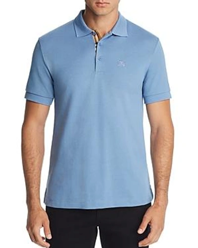 Shop Burberry Hartford Regular Fit Polo Shirt In Pale Blue