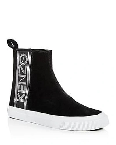 Shop Kenzo Women's Suede High Top Sneakers In Black