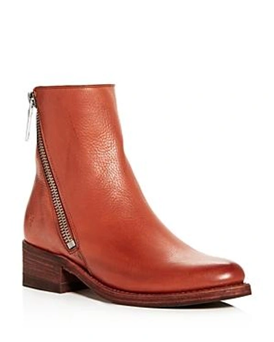Shop Frye Women's Demi Leather Block-heel Booties In Red Clay