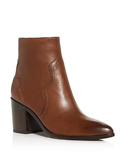 Shop Frye Women's Flynn Leather Western Block-heel Booties In Brown