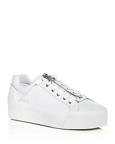 Shop Ash Women's Buzz Leather Platform Sneakers In White/red