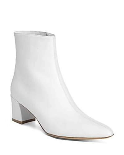Shop Vince Women's Lanica Leather Block Heel Booties In White