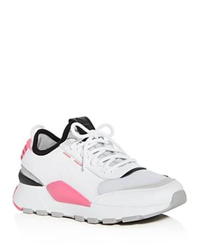 Shop Puma Women's Rs-0 Lace Up Sneakers In White/knockout Pink