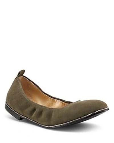 Shop Botkier Women's Mason Suede Ballet Flats In Green Moss