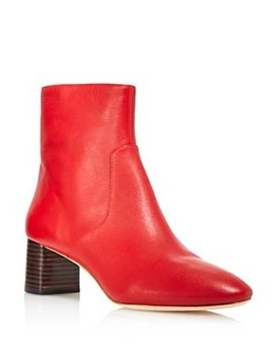 Shop Loeffler Randall Women's Gema Pointed Toe Leather Booties In Cherry Red