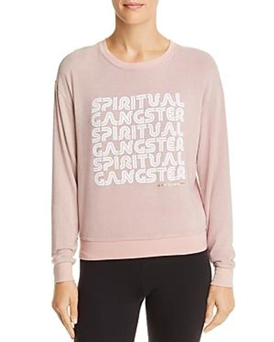 Shop Spiritual Gangster Retro Savasana Logo Sweatshirt In Rose Quart