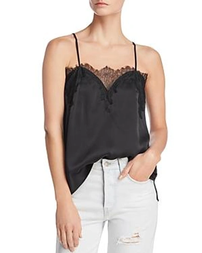 Shop Cami Nyc Silk Lace-trim Cami In Black