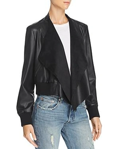 French Connection Abellana Faux-leather Waterfall Jacket In Black