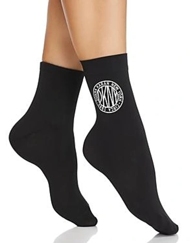 Shop Donna Karan Hosiery Logo Trouser Socks In Black