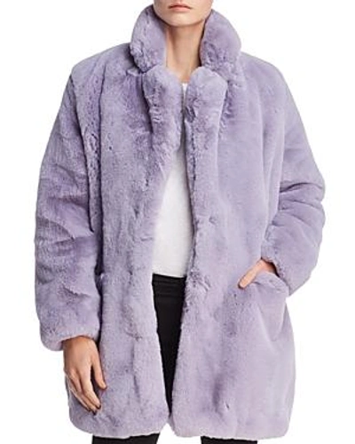 Shop Apparis Sophie Faux Fur Coat In Lavender