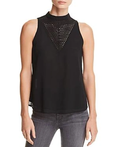 Shop Aqua Lattice Detail Top - 100% Exclusive In Black