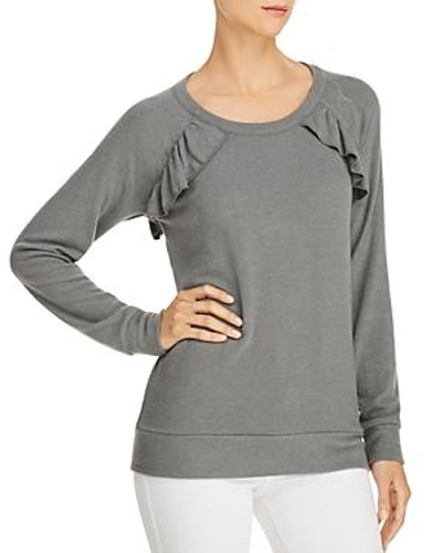 Shop Chaser Ruffled Cutout Sweatshirt In Safari