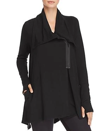 Shop Terez Asymmetric Draped Jacket In Black