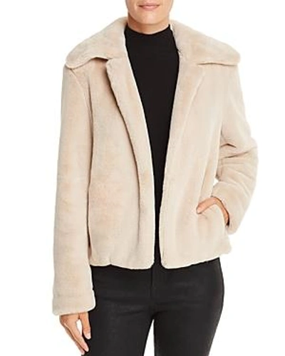 Shop Theory Luxe Faux-fur Jacket In Linen Sand