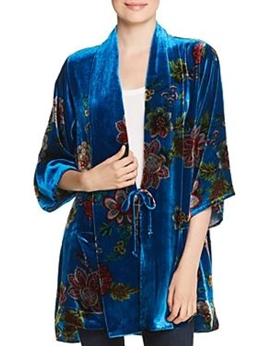 Shop Johnny Was Vivian Printed Velvet Kimono In Multi