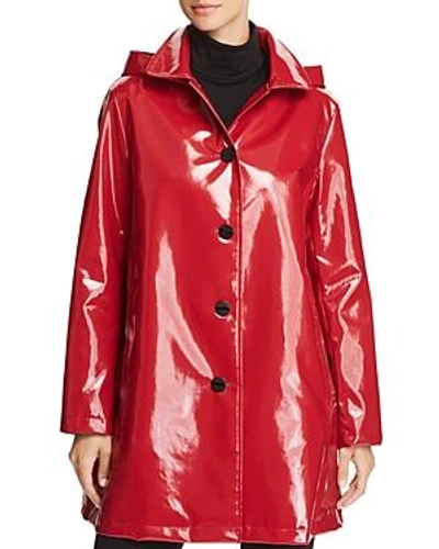 Shop Jane Post Iconic Slicker Raincoat In Chili