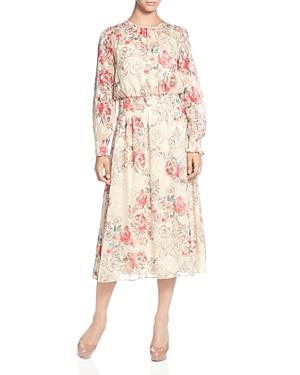 off white flower printed western collection dress