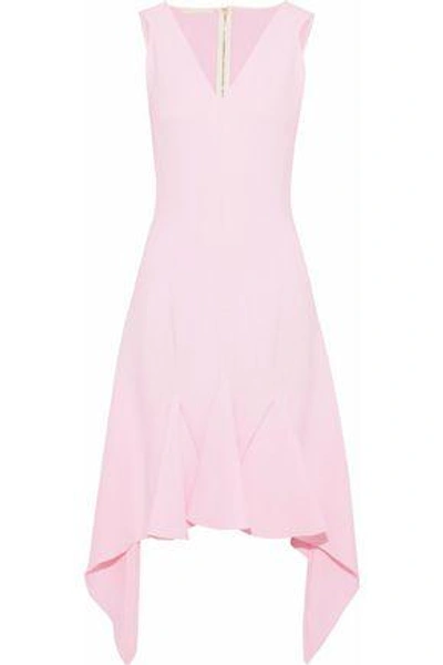Shop Antonio Berardi Asymmetric Pleated Crepe Dress In Baby Pink