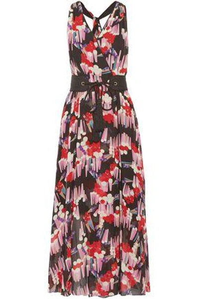 Shop Marc Jacobs Belted Printed Silk-georgette Wrap Dress In Multicolor