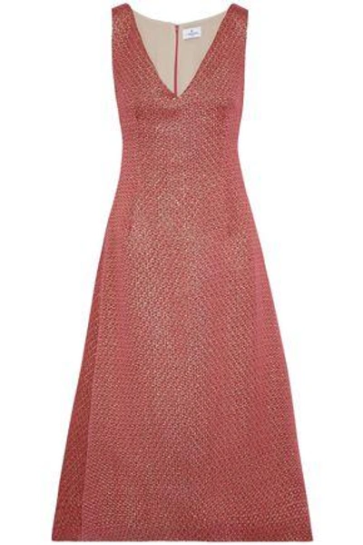 Shop J Mendel J.mendel Woman Corded Lace Midi Dress Brick