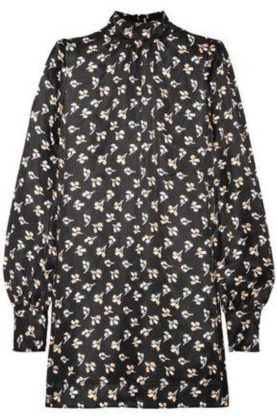 Shop Marc Jacobs Woman Printed Silk-jacquard Mini Dress Black