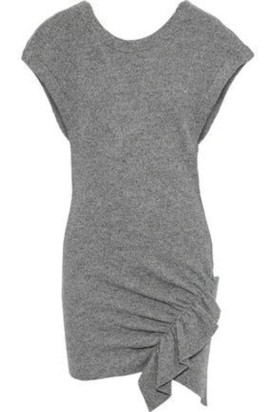 Shop Iro Woman Torda Ruffled Wool Mini Dress Gray