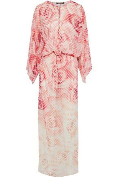 Shop Roberto Cavalli Woman Printed Silk-chiffon Maxi Dress Blush