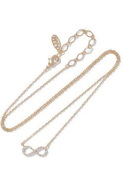 Shop Astrid & Miyu Woman Infinity 14-karat Gold-plated Crystal Necklace Gold