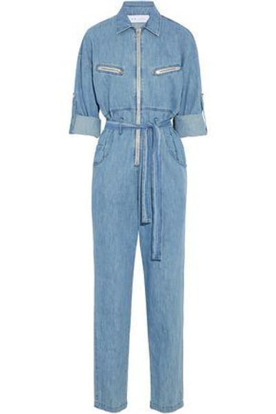 Shop Iro Woman Polly Cotton-chambray Jumpsuit Mid Denim