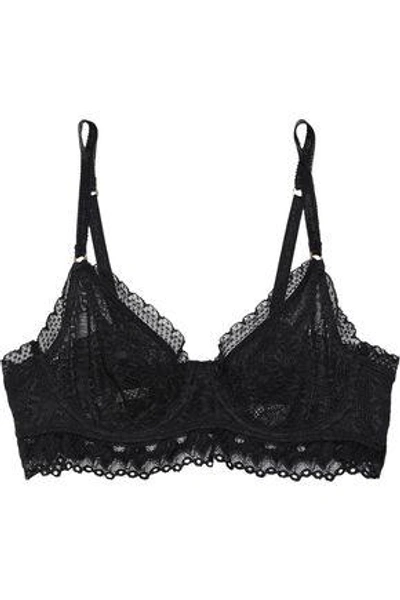 Shop Stella Mccartney Corded Lace Underwired Bra In Black