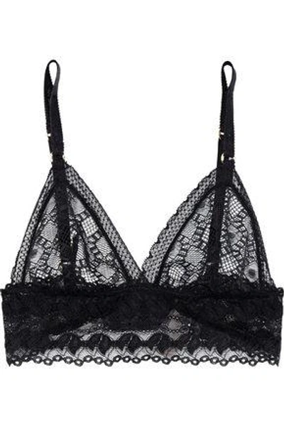 Shop Stella Mccartney Jasmine Inspiring Lace Soft-cup Triangle Bra In Black