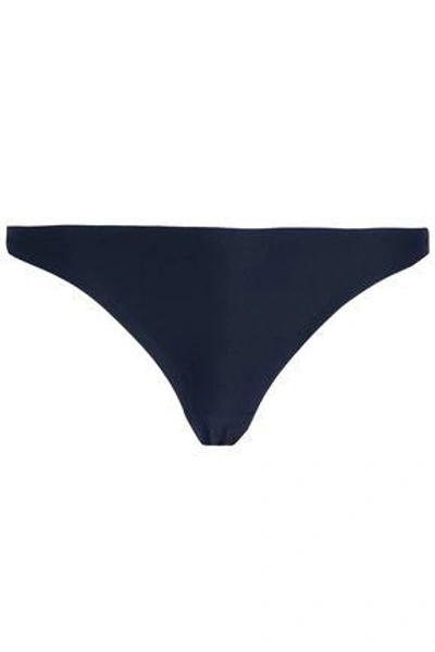 Shop Stella Mccartney Stretch-jersey And Lace Low-rise Briefs In Midnight Blue