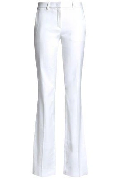 Shop Roberto Cavalli Woman Stretch-cotton Twill Bootcut Pants White