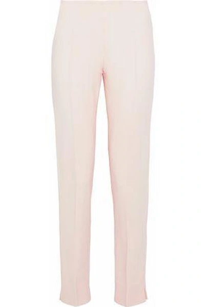 Shop Antonio Berardi Woman Stretch-crepe Straight-leg Pants Pastel Pink