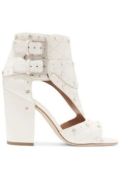 Shop Laurence Dacade Cutout Studded Leather Sandals In White