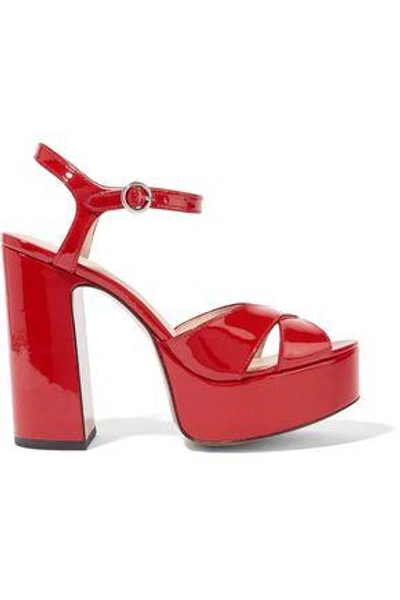 Shop Marc Jacobs Patent-leather Sandals In Red