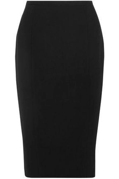 Shop Michael Kors Woman Wool-blend Pencil Skirt Black