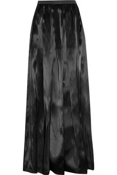 Shop Brunello Cucinelli Woman Pleated Organza Maxi Skirt Black