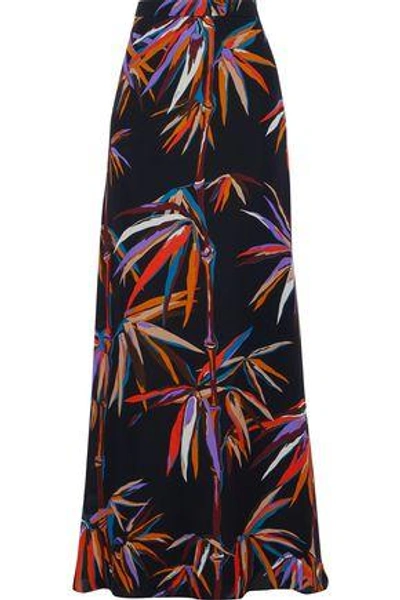 Shop Emilio Pucci Woman Printed Silk Crepe De Chine Maxi Skirt Multicolor