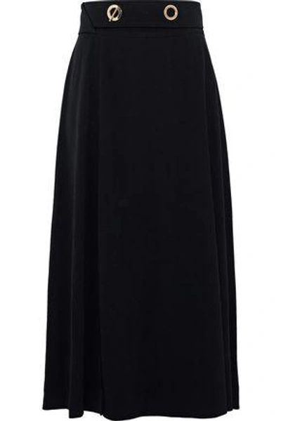 Shop Derek Lam 10 Crosby Woman Belted Crepe Midi Skirt Black