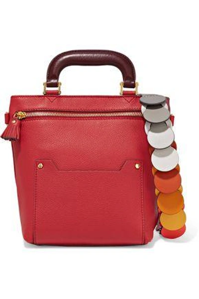 Shop Anya Hindmarch Woman Orsett Textured-leather Shoulder Bag Crimson
