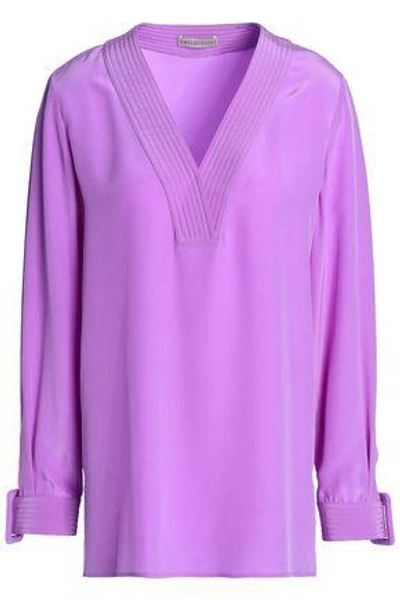 Shop Emilio Pucci Woman Silk Crepe De Chine Blouse Lavender