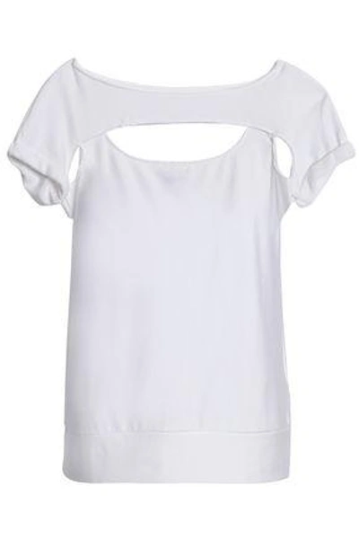 Shop Bailey44 Bailey 44 Woman Pas De Chat Cutout Stretch-modal Jersey T-shirt White