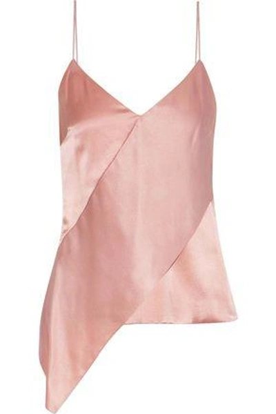 Shop Cushnie Et Ochs Paulina Asymmetric Silk-charmeuse Camisole In Antique Rose