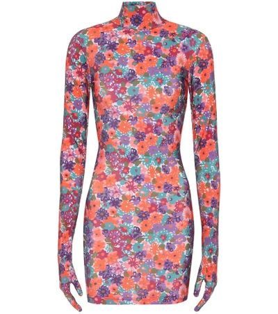 Shop Vetements Floral Glove Dress In Multicoloured